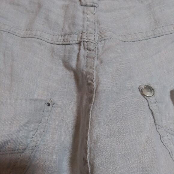 Horny Toad 100% Linen Lithe Shorts Gray Green Outdoor Hiking Size 6 - Picture 6 of 8